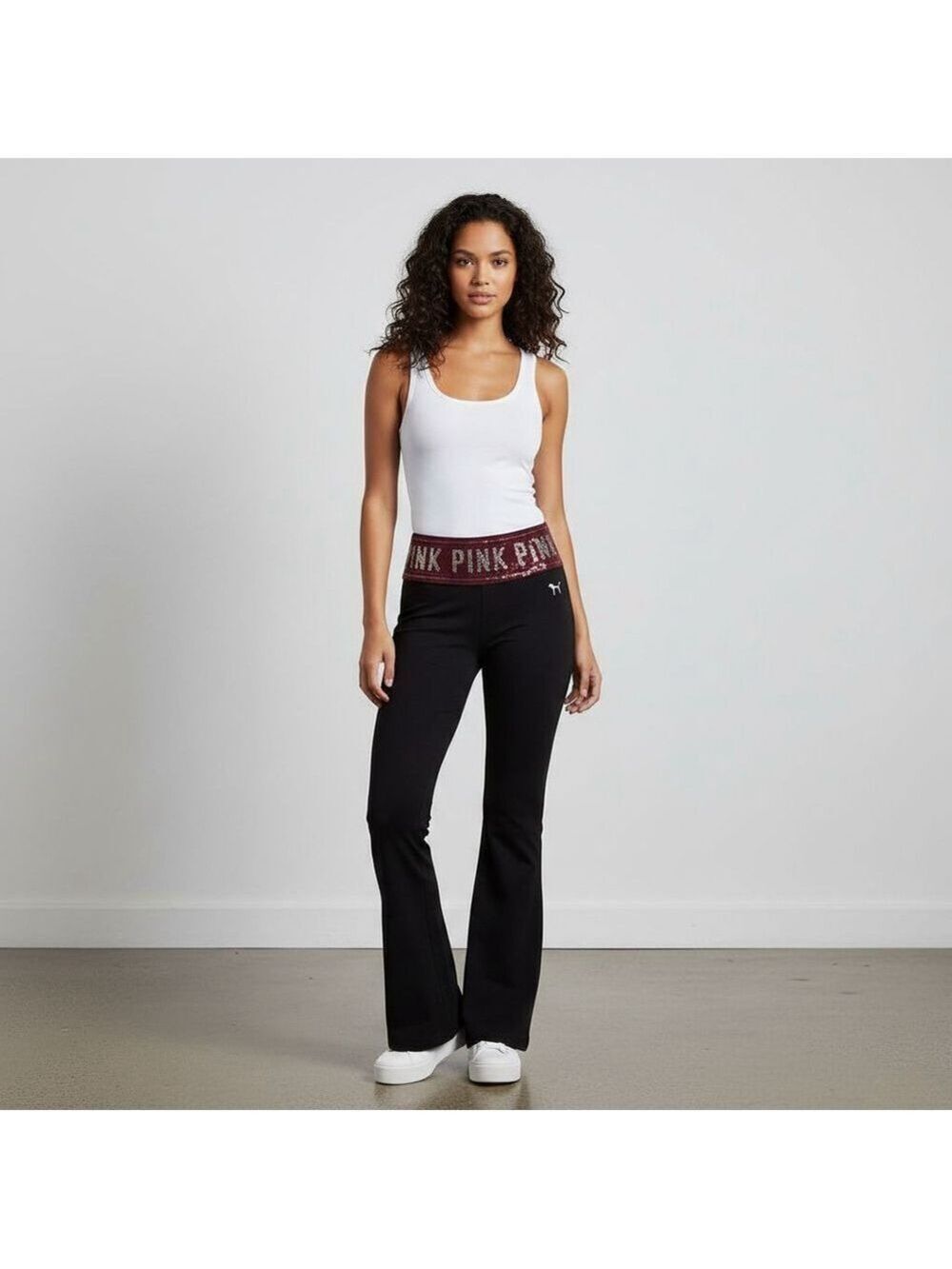 PINK Victoria's Secret Sequin Flared Yoga Pants Small